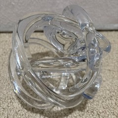 Glass Art Knot Sculpture Modern Clear Glass Decorative Paperweight, Unbranded