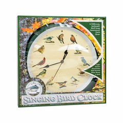 The Original Singing Bird Hanging Wall Sound Clock, 13 Inch, Green