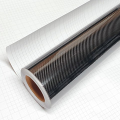 High Gloss 6D Black Carbon Fiber Vinyl Wrap Sticker with Air Release Bubb