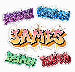Graffiti Custom Personalized Name Decal Sticker Lettering Water Bottle Laptop