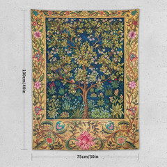 William Morris Tree of Life Tapestry Wall Hanging,Medieval Classic Vintage Flowe