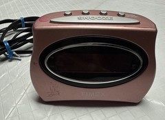 Timex LED Pink Digital Alarm Clock Snooze Button 5x3x1 T101NP Xtra Loud Vntg