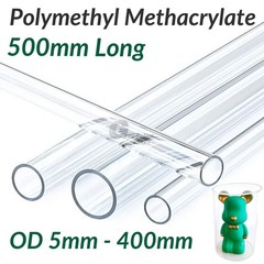 Clear Plastic Perspex Tube 500mm Lengths Acrylics 5mm to 400mm Diameter