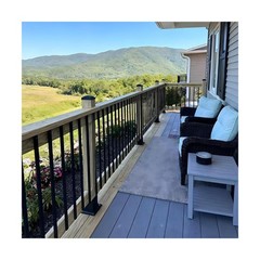 100 Pack 32.25″ Black Aluminum Rectangle Deck Balusters with End Caps&Stainle…