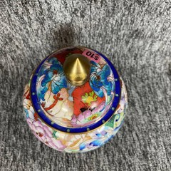 Vintage Scott Shuptrine Chinese Cloisonne Ginger Jar Lid Floral Millefleurs Vase