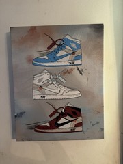 NWT Off White X Air Jordan 1 Retro High Sneakers Oliver Gal Canvas Print 14×11
