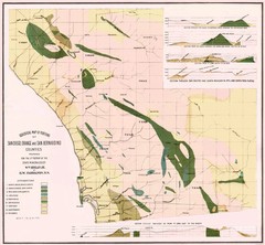 Historic County Map- Southern California Geological – Fairbanks 1893 – Vintage