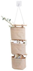 1 Pack Mini Cotton Linen Fabric Closet Detachable Foldable Washable Wood Khaki