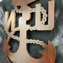 USN Wooden Plaque Desert Sailors Bahrain Fouled Anchor 20 1/2” X 13 “X 1/2 “