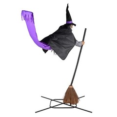 AplusChoice 9Ft Flying Witch Animated Halloween Decoration Motion Activated