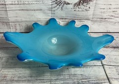 Modern Water Drop Splash 14.5″ Glass Decorative Bowl Blue