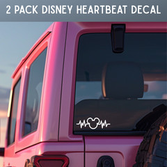 DISNEY Heartbeat 2 PACK Car ~ Window ~ Laptop ~ Mickey Mouse Vinyl Decals