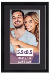 5.5×8.5 Frame Black With Black Picture Mat For 5.5×8.5 Photo – Black 8.5×11 Fram