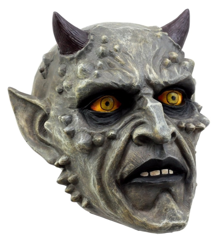 Ebros Gift Horned Demon Satanic Skull Figurine 6.75″ L Hell Spawn Multicolor
