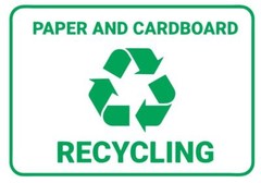 Paper and Cardboard Recycling Safety Sign Sticker Decal Label D7356