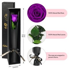 Preserved Rose Flowers Mom Birthday Gift Real Flower Grandma Wife Women