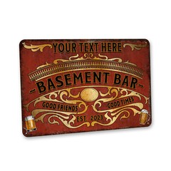 Custom Basement Bar Sign Garage Bar Home Bar Decor Metal Beer Sign 108122002154