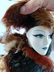 Vintage Sculpture Eric Dufour Avant Garde Feather Mannequin Bust Paris Art