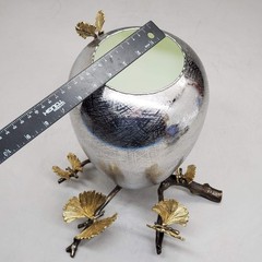 MICHAEL ARAM Butterfly Ginkgo Medium Vase 9.5″ x 11″ x 13.5″ Bronze / Stainless