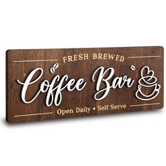 Coffee Bar Signs for Wall Decor – Vintage Coffee Accessories for Cafe Station…