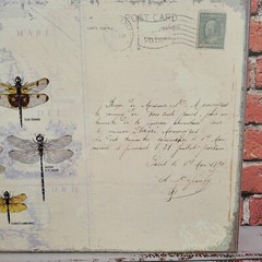 Sixtrees Decorative Wood Box 11×14 Dragonfly Postcard Country Composite