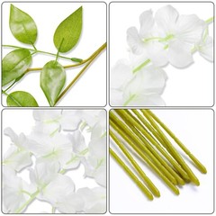 EZFLOWERY 24 Pack 3.6 Feet Artificial Wisteria Vine Hanging Flowers Garland Silk