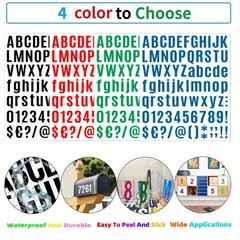 10 Sheets Letter Number Stickers, 1 inch Vinyl Self-Adhesive Alphabet Sticker…