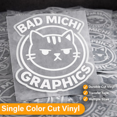 Made-to-Order Single Color Vinyl Transfer Decal w/ Transfer Tape – BULK