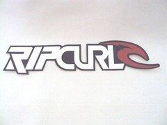 RIP CURL SURFING SURF DECALS STICKERS 7″ X 1.25″ BLACK/RED OR WHITE/RED
