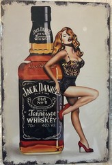 TIN SIGN 8×12 Jack Daniels Whiskey Sexy Girl Redhead Tennessee Bourbon DD21