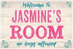 JASMINE’S Room Kids Bedroom Sign Personalized Metal Sign 108120089130