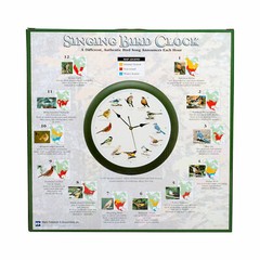 The Original Singing Bird Hanging Wall Sound Clock, 13 Inch, Green