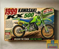 1999 Kawasaki KX500 Motorcycle Metal Poster 30x20cm Sign