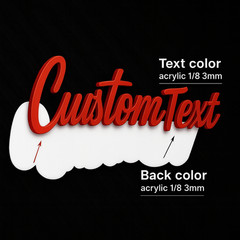Custom 3D Laser Cut Acrylic Emblem Car Badge Multicolor Personalized Name-Logo!