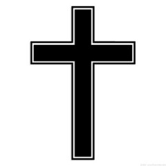 Outlined Cross Jesus – Decal Sticker – Multiple Colors & Sizes – ebn6816
