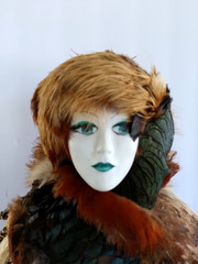 Vintage Sculpture Eric Dufour Avant Garde Feather Mannequin Bust Paris Art