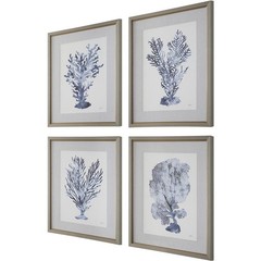 Uttermost 32428 Shibori Coral 32.25 X 26.25 inch Framed Prints, Set of 4
