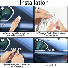 43Pcs Car Emblem Letters Sticker DIY 3D Chrome Number Symbol Badge Decal