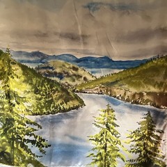 Scenic Landscape Nature Wall Fabric Panel Wall Hanging Multicolor
