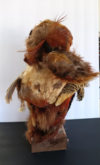 Vintage Sculpture Eric Dufour Avant Garde Feather Mannequin Bust Paris Art