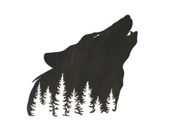 Black Wolf Laser Cut Metal Wall Art Hanging Forest Room Decor Lodge Decoration