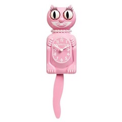PINK MISS KITTY CAT CLOCK (3/4 Size) 12.75″ Eyes Tail Move Free Battery USA MADE