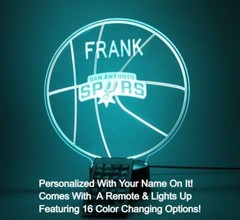 San Antonio Spurs NBA Basketball Sports Fan Light Up Lamp LED Personalized Free