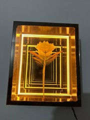 3D Infinity Mirror Wall Light Box Handmade Wood Frame Floral Decor Unique Gift