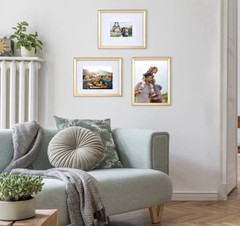 NEW Mikasa Home Accents 3-Piece Gold Wall Photo Frame set