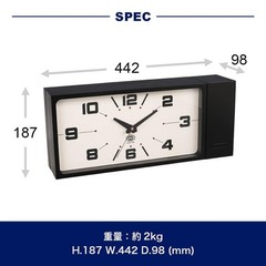 DULTON Double Face Wall Clock Rectangle H21-0362BK Black Magnet Type