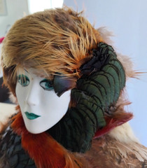 Vintage Sculpture Eric Dufour Avant Garde Feather Mannequin Bust Paris Art