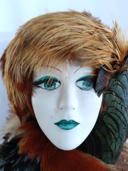 Vintage Sculpture Eric Dufour Avant Garde Feather Mannequin Bust Paris Art