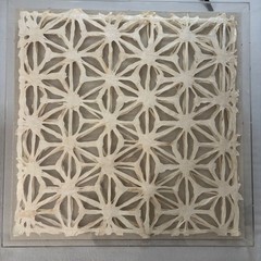 NBC Trading Co 3D Geometric Paper Art Acrylic Shadowbox Frame 20×20 Cream Linen