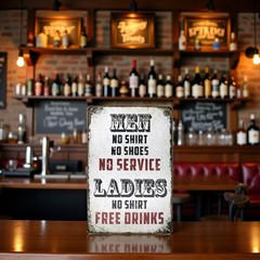 Beer Alcohol Free Drinks Funny Tin Sign Bar Pub Diner Cafe Wall Decor Home De…
